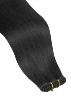 Jet Black (#1) Remy Royale Flat Weft Hair Extensions(Jet Black 1 Remy Royale Flat Weft Hair Extensions) -Cliphair Sale Store 1 rfw website attachment