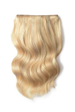 Double Wefted Full Head Remy Clip In Human Hair Extensions - Barbie Blonde (#16/60)(Double Wefted Full Head Remy Clip In Human Hair Extensions Barbie Blonde 16 60)