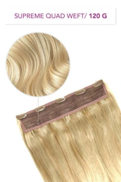 Goldilocks (#16/613) Supreme Quad Weft One Piece Clip In Hair Extensions(Golden Blonde Highlights 16 613 Supreme Quad Weft One Piece Clip In Hair Extension)