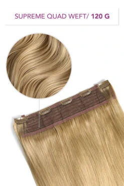 Light Golden Blonde (#16) Supreme Quad Weft One Piece Clip In Hair Extensions(Light Golden Blonde 16 Supreme Quad Weft One Piece Clip In Hair Extension)