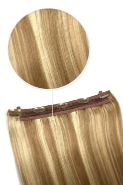 Quad Wefted Remy Clip In Human Hair Extensions - Biscuit Blondey (#18/613)(Quad Wefted Remy Clip In Human Hair Extensions Lightest Brown Bleach Blonde Mix 18 613)