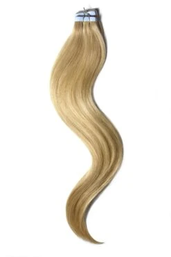 Tape In Hair Extensions Light Golden Blonde (#16)(Tape In Remy Human Hair Extension Light Golden Blonde 16)