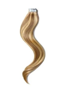Tape In Remy Human Hair Extensions Butterscotch Blonde (#10/16)(Tape In Remy Human Hair Extension Blonde Mix 10 16)