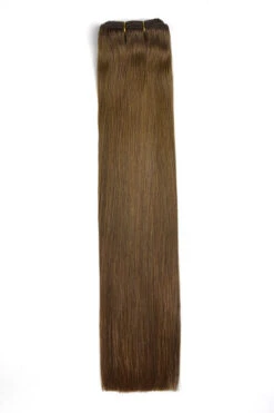 Remy Royale Double DrawnHuman Hair Weft WeaveExtensions - Light/Chestnut Brown (#6)(Royale Human Hair Weft Weave Human Hair Extensions Light Chestnut Brown 6)