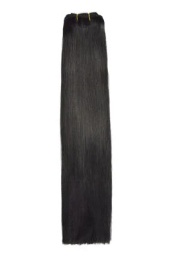 Remy Royale Double DrawnHuman Hair Weft WeaveExtensions - Jet Black (#1)(Royale Human Hair Weft Weave Human Hair Extensions Jet Black 1)