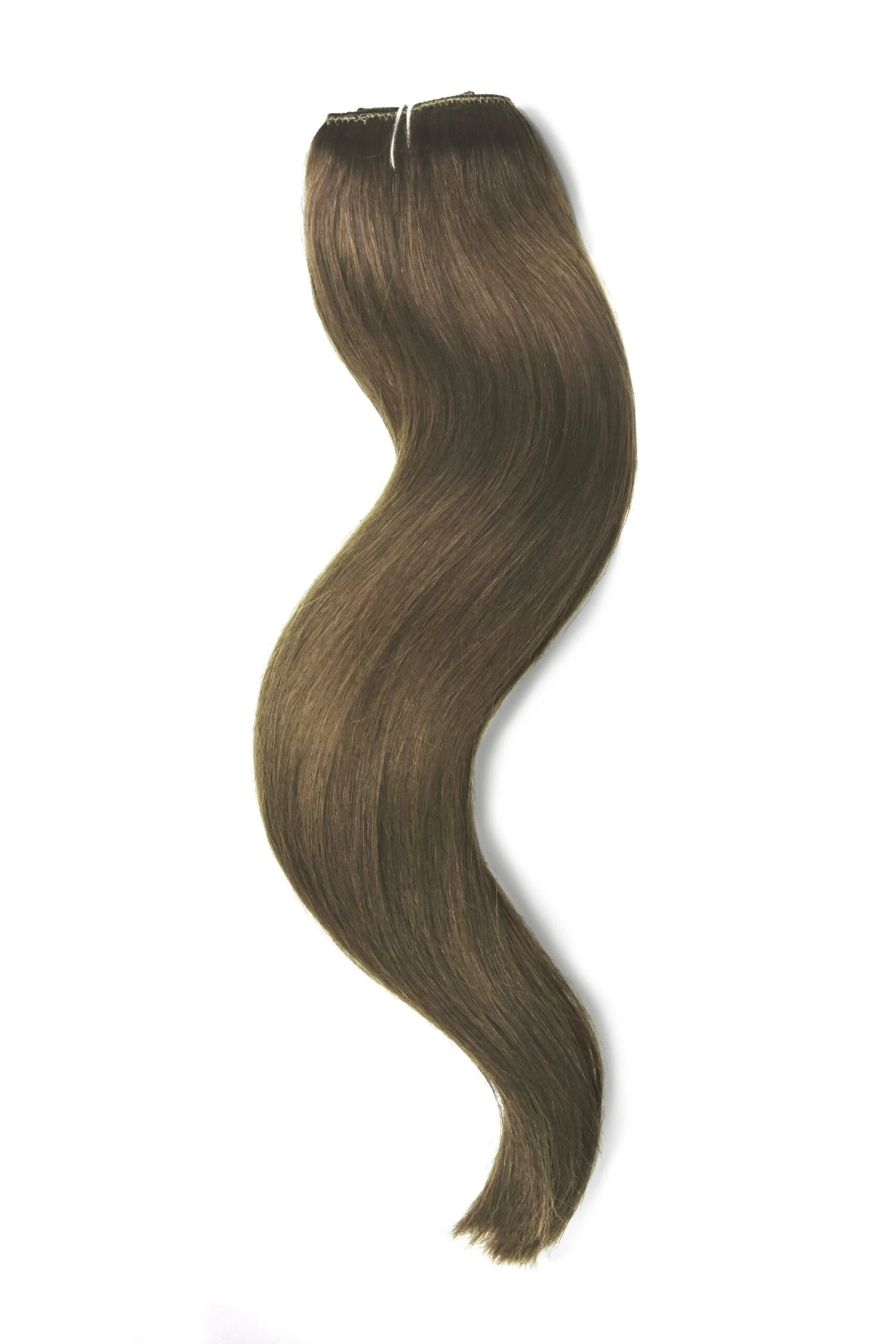 Quad Weft Clip In One Piece Hair Extensions - Medium Ash Brown (#8)(Quad Wefted Remy Clip In Human Hair Extensions Medium Ash Brown 8) 2 Quad Weft Clip In One Piece Hair Extensions - Medium Ash Brown (#8)(Quad Wefted Remy Clip In Human Hair Extensions Medium Ash Brown 8) - Image 2