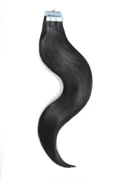 Tape In Hair Extensions Jet Black (#1)(Tape In Remy Human Hair Extension Jet Black 1)