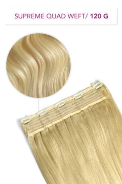Light Ash Blonde (#22) Supreme Quad Weft One Piece Clip In Hair Extensions(Light Ash Blonde Hair 22 Supreme Quad Weft One Piece Clip In Hair Extension)