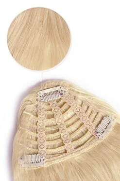 Clip In /on Remy Human Hair Fringe / Bangs - Light Ash Blonde (#22)(Clip On Fringe Hair Light Ash Blonde 22) -Cliphair Sale Store 22 fr website attachment