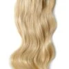 Double Wefted Full Head Remy Clip In Human Hair Extensions - Light Ash Blonde (#22)(Double Wefted Set Clip In Hair Extensions Light Ash Blonde 22)