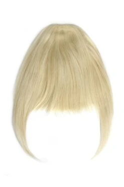 Clip In /on Remy Human Hair Fringe / Bangs - Lightest Blonde (#60)(Clip On Fringe Hair Lightest Blonde 60)