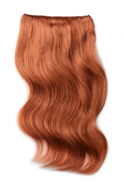 Double Wefted Full Head Remy Clip In Human Hair Extensions - Cowgirl Copper (#350/33)(Double Wefted Full Head Remy Clip In Human Hair Extensions Cowgirl Copper 350 33)