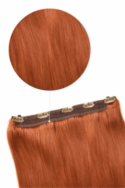 Quad Wefted Remy Clip In One Piece Human Hair Extensions- Cowgirl Copper (#350/33)(Cowgirl Copper 350 33 Quad Weft Clip In One Piece Hair Extensions)