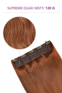 Flaming Ginger (#350) Supreme Quad Weft One Piece Clip In Hair Extensions(Ginger Red Natural Red 350 Supreme Quad Weft One Piece Clip In Hair Extension)