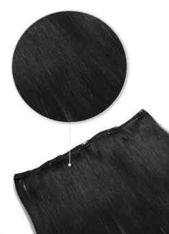 One Piece Top-up Remy Clip In Human Hair Extensions - Jet Black (#1)(One Piece Clip In Hair Extension Jet Black 1)