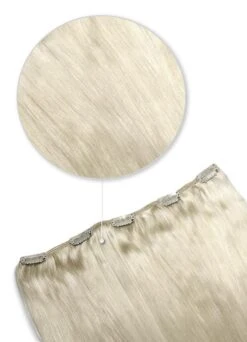 One Piece Top-up Remy Clip In Human Hair Extensions - Ice Blonde(One Piece Remy Clip In Human Hair Extensions Iceblonde)
