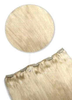 One Piece Top-up Remy Clip In Human Hair Extensions - Lightest Blonde (#60)(One Piece Clip In Hair Extension Lightest Blonde 60)