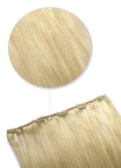 One Piece Top-up Remy Clip In Human Hair Extensions - Creamy Blonde (#22/613)(One Piece Clip In Hair Extension Blonde Mix 22 613)