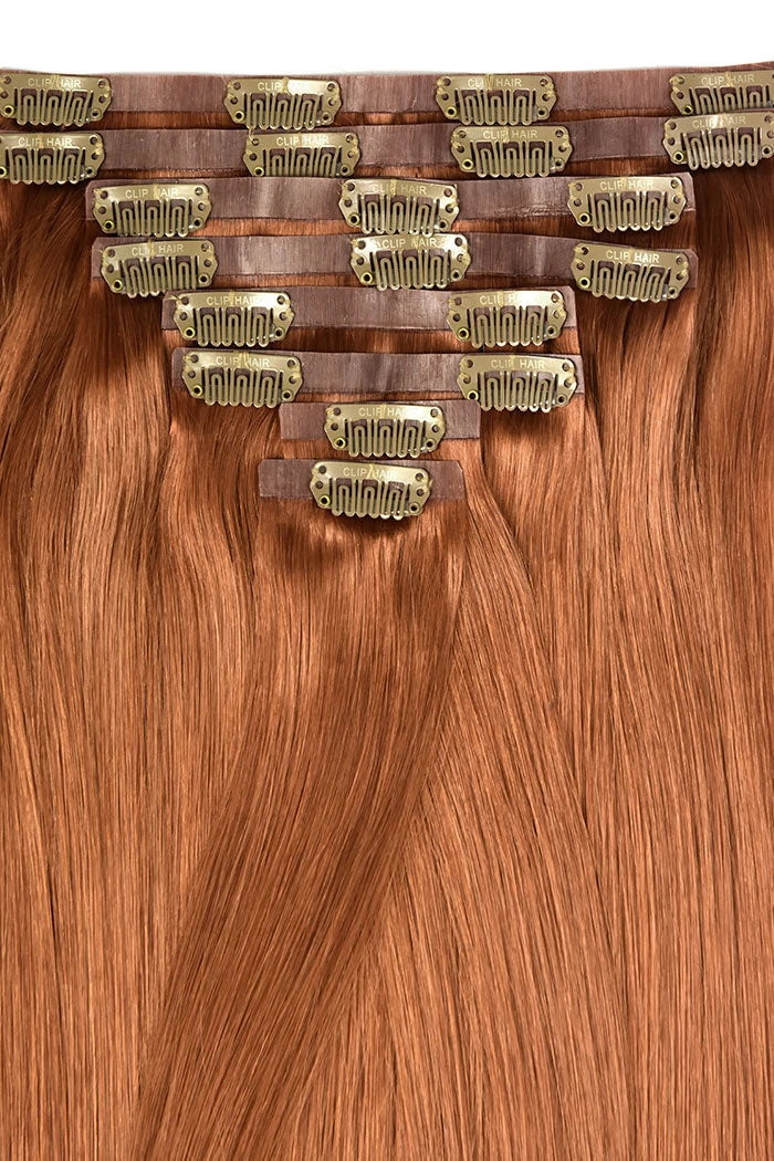 Remy Royale Seamless Clip Ins - Flaming Ginger (#350)(Remy Royale Seamless Clip Ins Ginger Red Natural Red 350) 2 Remy Royale Seamless Clip Ins - Flaming Ginger (#350)(Remy Royale Seamless Clip Ins Ginger Red Natural Red 350) - Image 2