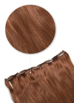 One Piece Top-up Remy Clip In Human Hair Extensions - Dark Auburn / Copper Red (#33)(One Piece Top Up Remy Clip In Human Hair Extension Dark Auburn 33)