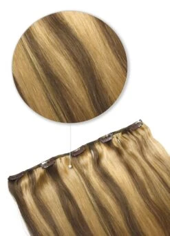 One Piece Top-up Remy Clip In Human Hair Extensions - Hazelnut Brondie (#6/27)(One Piece Top Up Remy Clip In Human Hair Extension Brown Blonde Mix 6 27)