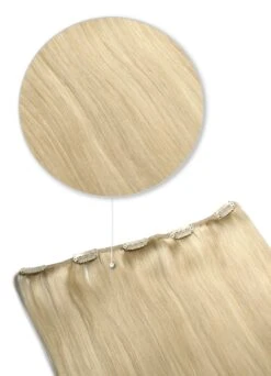 One Piece Top-up Remy Clip In Human Hair Extensions - Light Ash Blonde (#22)(One Piece Clip In Hair Extension Light Ash Blonde 22)