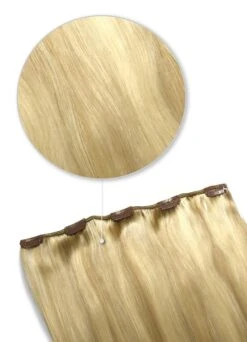 One Piece Top-up Remy Clip In Human Hair Extensions - Goldilocks (#16/613)(One Piece Clip In Hair Extension Blonde Mix 16 613)