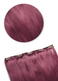 One Piece Top-up Remy Clip In Human Hair Extensions - Plum/Cherry Red (#530)(One Piece Top Up Remy Clip In Human Hair Extension Plum Cherry Red 530)