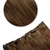 One Piece Top-up Remy Clip In Human Hair Extensions - Light/Chestnut Brown (#6)(One Piece Clip In Hair Extension Lightchestnut Brown 6)