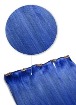 One Piece Top-up Remy Clip In Human Hair Extensions - Blue(One Piece Clip In Hair Extension Blue)