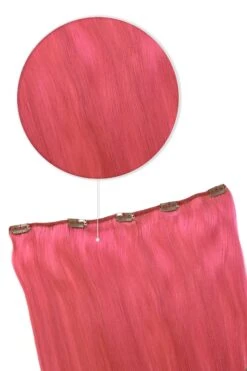 One Piece Top-up Remy Clip In Human Hair Extensions - Pink(One Piece Clip In Hair Extension Pink)