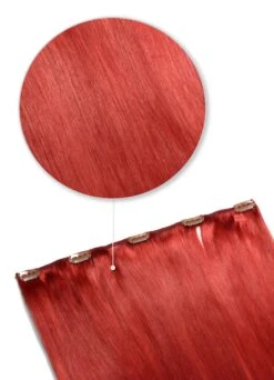 One Piece Top-up Remy Clip In Human Hair Extensions - Bright Red(One Piece Clip In Hair Extension Red)