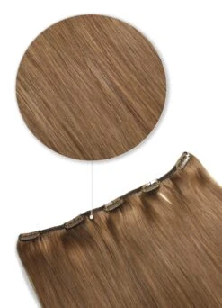 One Piece Top-up Remy Clip In Human Hair Extensions - Light Auburn (#30)(One Piece Clip In Hair Extension Light Auburn 30)