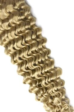 Curly Clip-In Human Hair Extensions - Bleach Blonde (#613)(Curly Full Head Remy Clip In Human Hair Extensions Bleach Blonde 613) -Cliphair Sale Store 3ccurlyhairextensions