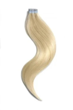 Tape In Human Hair Extensions Lightest Blonde (#60)(Tape In Remy Human Hair Extension Lightest Blonde 60)