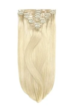 Remy Royale Seamless Clip Ins - Lightest Blonde (#60)(Seamless Clip In Hair Extensions Double Drawn Lightest Blonde)