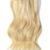 Double Wefted Full Head Remy Clip In Human Hair Extensions - Bleach Blonde (#613)(Double Wefted Set Clip In Hair Extensions Bleach Blonde 613)