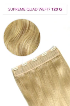 Bleach Blonde (#613) Supreme Quad Weft One Piece Clip In Hair Extensions(Bleach Blonde 613 Supreme Quad Weft One Piece Clip In Hair Extension)