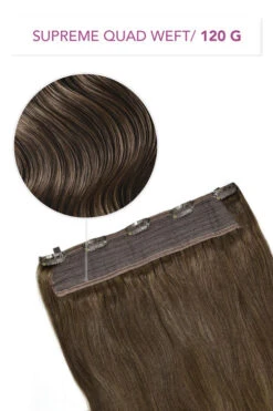 Medium Ash Brown (#8) Supreme Quad Weft One Piece Clip In Hair Extensions(Medium Ash Brown 8 Supreme Quad Weft One Piece Clip In Hair Extension)