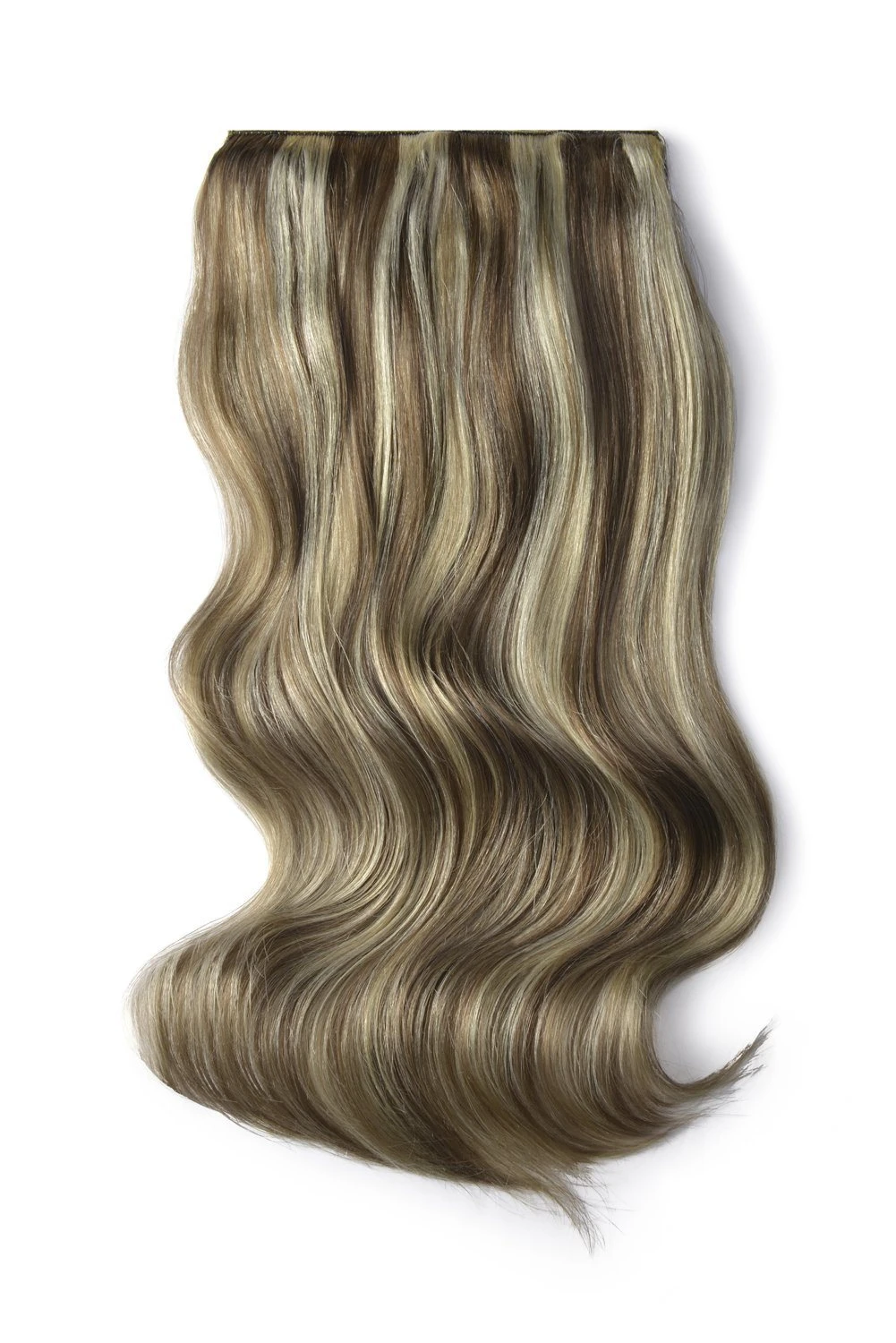 Double Wefted Full Head Remy Clip In Human Hair Extensions - Dirty Blonde (#9/613)(Double Wefted Set Clip In Hair Extensions Ash Brown Blonde Mix 9 613)