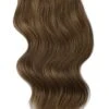 Double Wefted Full Head Remy Clip In Human Hair Extensions - Ash Brown (#9)(Double Wefted Set Clip In Hair Extensions Ash Brown 9)