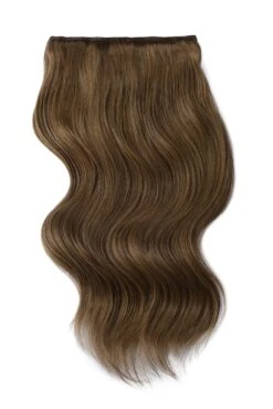 Double Wefted Full Head Remy Clip In Human Hair Extensions - Ash Brown (#9)(Double Wefted Set Clip In Hair Extensions Ash Brown 9)
