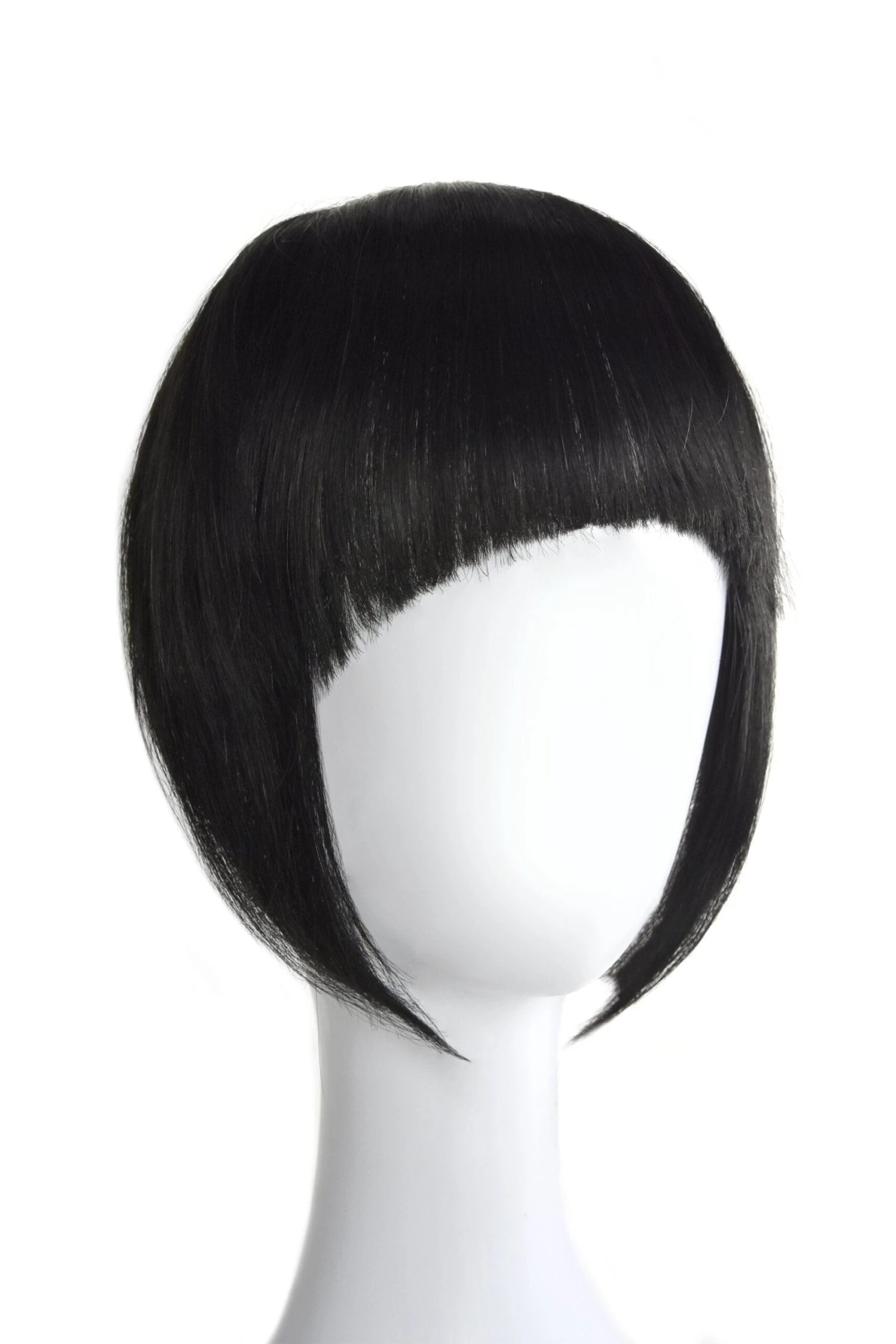 Clip In /on Remy Human Hair Fringe / Bangs - Jet Black (#1)(Clip On Fringe Hair Jet Black 1) 2 Clip In /on Remy Human Hair Fringe / Bangs - Jet Black (#1)(Clip On Fringe Hair Jet Black 1) - Image 2