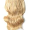 Double Wefted Full Head Remy Clip In Human Hair Extensions - Goldilocks (#16/613)(Double Wefted Set Clip In Hair Extensions Blonde Mix 16 613)