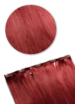 One Piece Remy Clip In Human Hair Extensions - Deep Red(One Piece Remy Clip In Human Hair Extensions Deep Red)