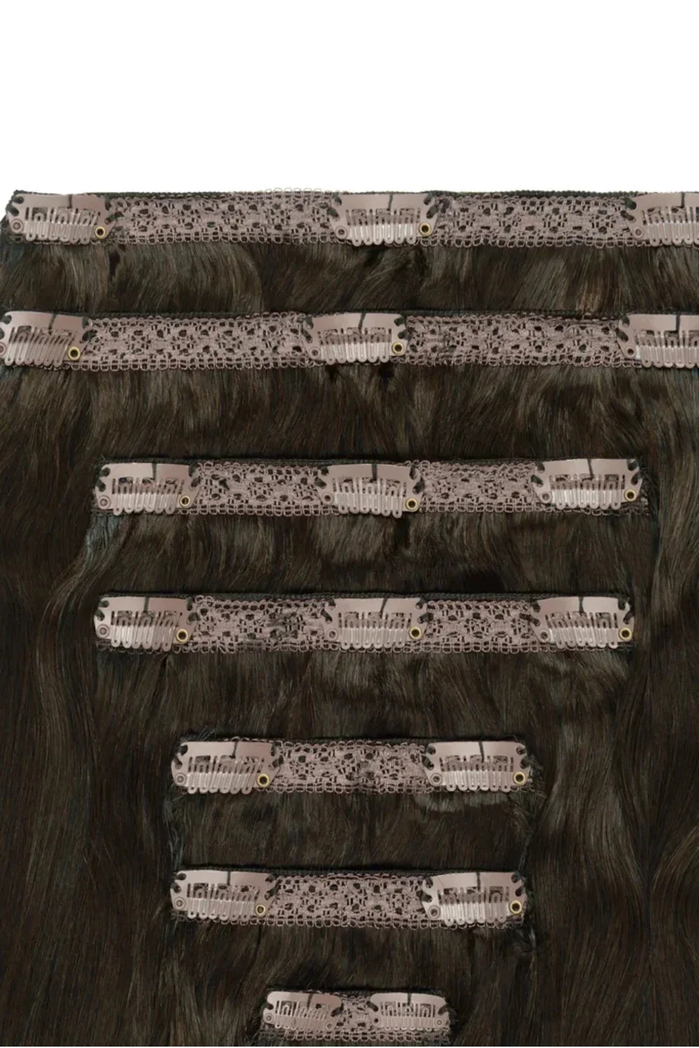 Double Wefted Full Head Remy Clip In Human Hair Extensions - Dark Brown (#3)(Double Wefted Full Head Remy Clip In Human Hair Extensions Dark Brown 3) 2 Double Wefted Full Head Remy Clip In Human Hair Extensions - Dark Brown (#3)(Double Wefted Full Head Remy Clip In Human Hair Extensions Dark Brown 3) - Image 2