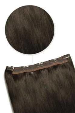 Dark Brown (#3) Quad Weft Clip In One Piece Hair Extensions(Dark Brown 3 Quad Weft Clip In One Piece Hair Extensions)