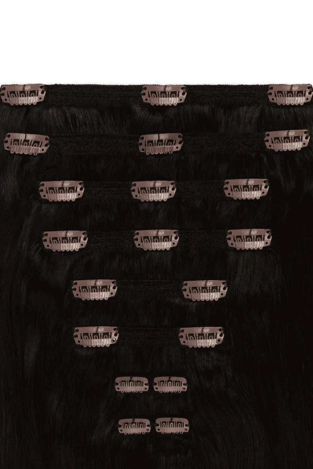 Double Wefted Full Head Remy Clip In Human Hair Extensions - Darkest Brown (#2)(Double Wefted Set Clip In Hair Extensions Darkest Brown 2) 2 Double Wefted Full Head Remy Clip In Human Hair Extensions - Darkest Brown (#2)(Double Wefted Set Clip In Hair Extensions Darkest Brown 2) - Image 2