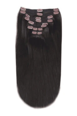 Darkest Brown (#2) Full Head Clip In Hair Extensions(Full Head Set Clip In Hair Extensions Darkest Brown 2)