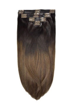Remy Royale Seamless Clip Ins - Espresso Melt Balayage(Remy Royale Seamless Clip Ins Dark Espresso Melt)